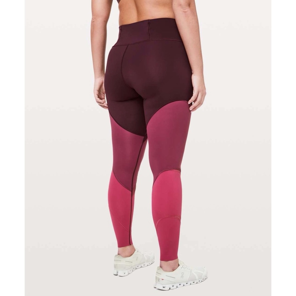 Lululemon Colour Me Ombre Tight *28" Dark Adobe / Blush Berry / Violet Red